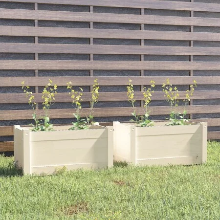Jardineras 2 uds madera maciza de pino blanco 60x31x31 cm de vidaXL, Maceteros y jardineras - Ref: Foro24-810707, Precio: 54,...