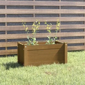 Jardinera de madera maciza de pino marrón miel 60x31x31 cm de vidaXL, Maceteros y jardineras - Ref: Foro24-810710, Precio: 42...
