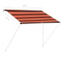 Toldo retráctil naranja y marrón 200x150 cm en Toldos | Comprar online en Foru.es