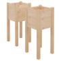 Jardineras 2 uds madera maciza de pino 31x31x70 cm de vidaXL, Maceteros y jardineras - Ref: Foro24-810780, Precio: 40,00 €, D...