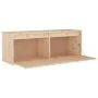 Armario de pared de madera maciza de pino 100x30x35 cm de vidaXL, Estantes y estanterías - Ref: Foro24-813465, Precio: 70,85 ...