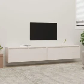 Armario de pared 2 uds madera maciza de pino blanco 100x30x35cm by vidaXL, Shelves and shelves - Ref: Foro24-813468, Price: 1...