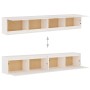 Armario de pared 2 uds madera maciza de pino blanco 100x30x35cm de vidaXL, Estantes y estanterías - Ref: Foro24-813468, Preci...