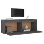 Armario de pared de madera maciza de pino gris 100x30x35 cm de vidaXL, Estantes y estanterías - Ref: Foro24-813469, Precio: 6...