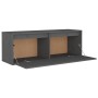 Armario de pared de madera maciza de pino gris 100x30x35 cm de vidaXL, Estantes y estanterías - Ref: Foro24-813469, Precio: 6...
