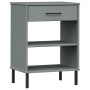 Armario consola patas de metal madera maciza pino gris OSLO de vidaXL, Mesas auxiliares - Ref: Foro24-351001, Precio: 47,52 €...