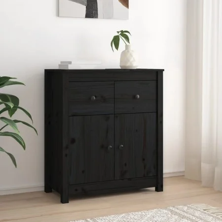 Aparador de madera maciza de pino negro 70x35x80 cm de vidaXL, Aparadores - Ref: Foro24-813753, Precio: 139,15 €, Descuento: %