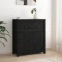 Aparador de madera maciza de pino negro 70x35x80 cm de vidaXL, Aparadores - Ref: Foro24-813753, Precio: 139,15 €, Descuento: %