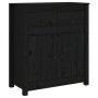Aparador de madera maciza de pino negro 70x35x80 cm de vidaXL, Aparadores - Ref: Foro24-813753, Precio: 141,21 €, Descuento: %