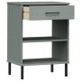 Armario consola patas de metal madera maciza pino gris OSLO de vidaXL, Mesas auxiliares - Ref: Foro24-351001, Precio: 47,52 €...