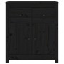 Aparador de madera maciza de pino negro 70x35x80 cm de vidaXL, Aparadores - Ref: Foro24-813753, Precio: 141,21 €, Descuento: %