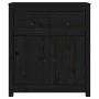 Aparador de madera maciza de pino negro 70x35x80 cm de vidaXL, Aparadores - Ref: Foro24-813753, Precio: 139,15 €, Descuento: %