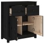 Aparador de madera maciza de pino negro 70x35x80 cm de vidaXL, Aparadores - Ref: Foro24-813753, Precio: 141,21 €, Descuento: %