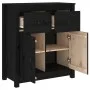 Aparador de madera maciza de pino negro 70x35x80 cm de vidaXL, Aparadores - Ref: Foro24-813753, Precio: 139,15 €, Descuento: %