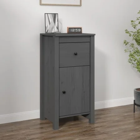 Aparador de madera maciza de pino gris 40x35x80 cm de vidaXL, Aparadores - Ref: Foro24-813758, Precio: 62,27 €, Descuento: %