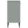 Armario consola patas de metal madera maciza pino gris OSLO de vidaXL, Mesas auxiliares - Ref: Foro24-351001, Precio: 47,52 €...