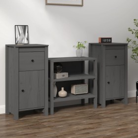 Aparadores 2 uds madera maciza de pino gris 40x35x80 cm de vidaXL, Aparadores - Ref: Foro24-813759, Precio: 87,50 €, Descuent...