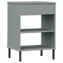 Armario consola patas de metal madera maciza pino gris OSLO de vidaXL, Mesas auxiliares - Ref: Foro24-351001, Precio: 47,52 €...