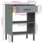 Armario consola patas de metal madera maciza pino gris OSLO de vidaXL, Mesas auxiliares - Ref: Foro24-351001, Precio: 47,52 €...