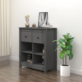 Aparador de madera maciza de pino gris 70x35x80 cm de vidaXL, Aparadores - Ref: Foro24-813766, Precio: 78,05 €, Descuento: %
