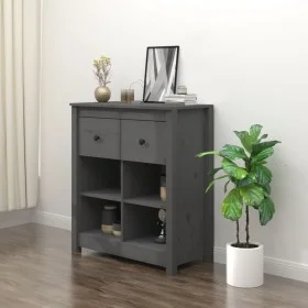 Aparador de madera maciza de pino gris 70x35x80 cm de vidaXL, Aparadores - Ref: Foro24-813766, Precio: 77,22 €, Descuento: %