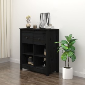 Aparador de madera maciza de pino negro 70x35x80 cm de vidaXL, Aparadores - Ref: Foro24-813768, Precio: 65,62 €, Descuento: %