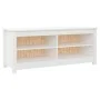 Banco zapatero madera maciza de pino blanco 110x38x45,5 cm de vidaXL, Zapateros y organizadores de calzado - Ref: Foro24-8137...