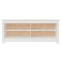 Banco zapatero madera maciza de pino blanco 110x38x45,5 cm de vidaXL, Zapateros y organizadores de calzado - Ref: Foro24-8137...