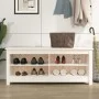 Banco zapatero madera maciza de pino blanco 110x38x45,5 cm de vidaXL, Zapateros y organizadores de calzado - Ref: Foro24-8137...