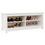 Banco zapatero madera maciza de pino blanco 110x38x45,5 cm de vidaXL, Zapateros y organizadores de calzado - Ref: Foro24-8137...