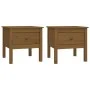 Side table 2 pcs solid pine wood honey brown 50x50x49 cm by vidaXL, Side tables - Ref: Foro24-813801, Price: 60,16 €, Discoun...