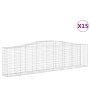 Cestas de gaviones 15 uds forma de arco hierro 400x50x100/120cm de vidaXL, Maceteros y jardineras - Ref: Foro24-3145965, Prec...