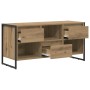 Gabinete de TV con cajón Roble Artesanal 100 x 36 x 49,5 cm en Muebles TV | Comprar online en Foru.es