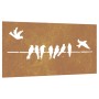Adorno de pared de jardín acero corten diseño pájaros 105x55 cm de vidaXL, Carteles, copias y arte visual - Ref: Foro24-82449...