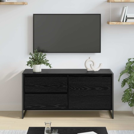 Gabinete de TV con cajón Roble Negro 100 x 36 x 49.5 cm en Muebles TV | Comprar online en Foru.es