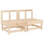 Sofás centrales con cojines 2 uds madera maciza de pino de vidaXL, Sofás modulares de exterior - Ref: Foro24-825457, Precio: ...