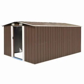 Brown metal garden shed 257x392x181 cm by vidaXL, Sheds - Ref: Foro24-143347, Price: 459,85 €, Discount: %