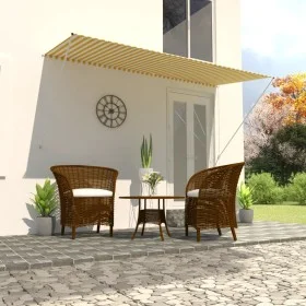 Toldo retráctil 300x150 cm amarillo y blanco de vidaXL, Toldos - Ref: Foro24-143755, Precio: 61,99 €, Descuento: %