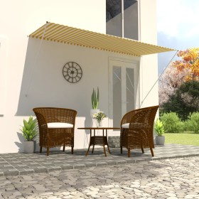 Toldo retráctil 300x150 cm amarillo y blanco de vidaXL, Toldos - Ref: Foro24-143755, Precio: 66,01 €, Descuento: %