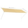 Toldo retráctil 300x150 cm amarillo y blanco de vidaXL, Toldos - Ref: Foro24-143755, Precio: 66,01 €, Descuento: %