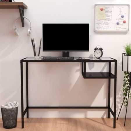 Escritorio para ordenador vidrio negro 100x36x74 cm de vidaXL, Escritorios - Ref: Foro24-331622, Precio: 85,10 €, Descuento: %