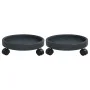 Soporte para plantas con ruedas 2 uds gris diámetro 34 cm 35 kg de vidaXL, Soportes para macetas - Ref: Foro24-154609, Precio...