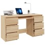 Escritorio madera contrachapada color roble Sonoma 140x50x77 cm de vidaXL, Escritorios - Ref: Foro24-800813, Precio: 146,07 €...