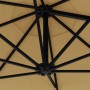 Sombrilla de pared con LEDs y poste de metal 300 cm taupé de vidaXL, Sombrillas - Ref: Foro24-312525, Precio: 126,00 €, Descu...