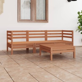 Juego de muebles de jardín 4 pzs madera maciza pino marrón miel en Conjuntos de jardín | Comprar online en Foru.es
