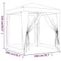 Carpa para fiestas con 4 paredes de malla HDPE azul 2x2 m de vidaXL, Carpas y cenadores - Ref: Foro24-319217, Precio: 73,00 €...
