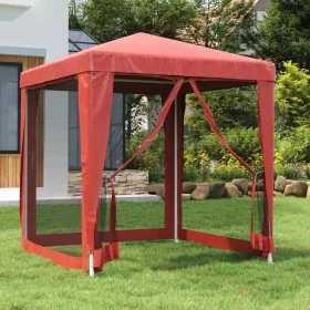 Carpa para fiestas con 4 paredes de malla HDPE rojo 2x2 m de vidaXL, Carpas y cenadores - Ref: Foro24-319220, Precio: 73,29 €...