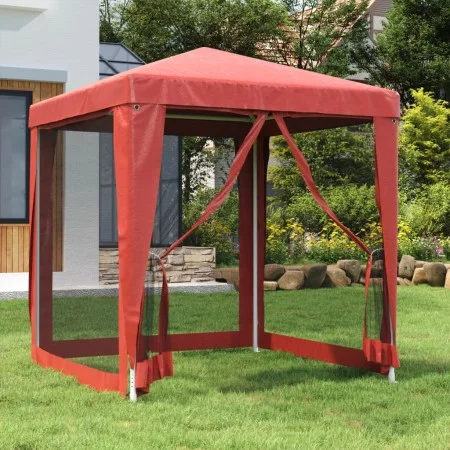 Carpa para fiestas con 4 paredes de malla HDPE rojo 2x2 m de vidaXL, Carpas y cenadores - Ref: Foro24-319220, Precio: 73,29 €...