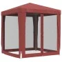 Carpa para fiestas con 4 paredes de malla HDPE rojo 2x2 m de vidaXL, Carpas y cenadores - Ref: Foro24-319220, Precio: 73,29 €...