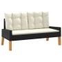 Set de muebels de jardín 4 piezas con cojines ratán PE y madera de vidaXL, Conjuntos de jardín - Ref: Foro24-319689, Precio: ...